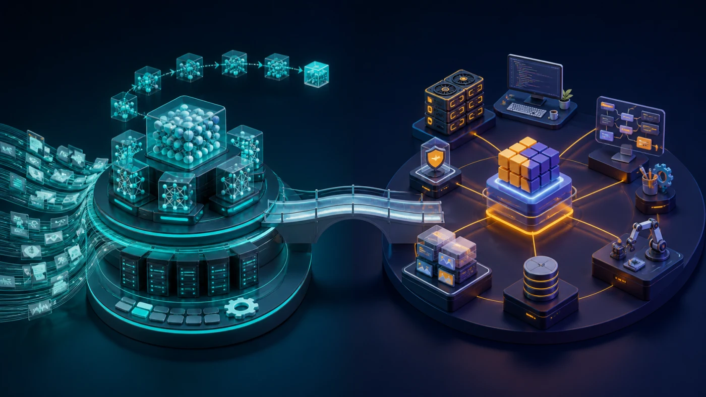Two connected open-model strategies: rapid model iteration and a broad hardware, tooling, data and safety ecosystem