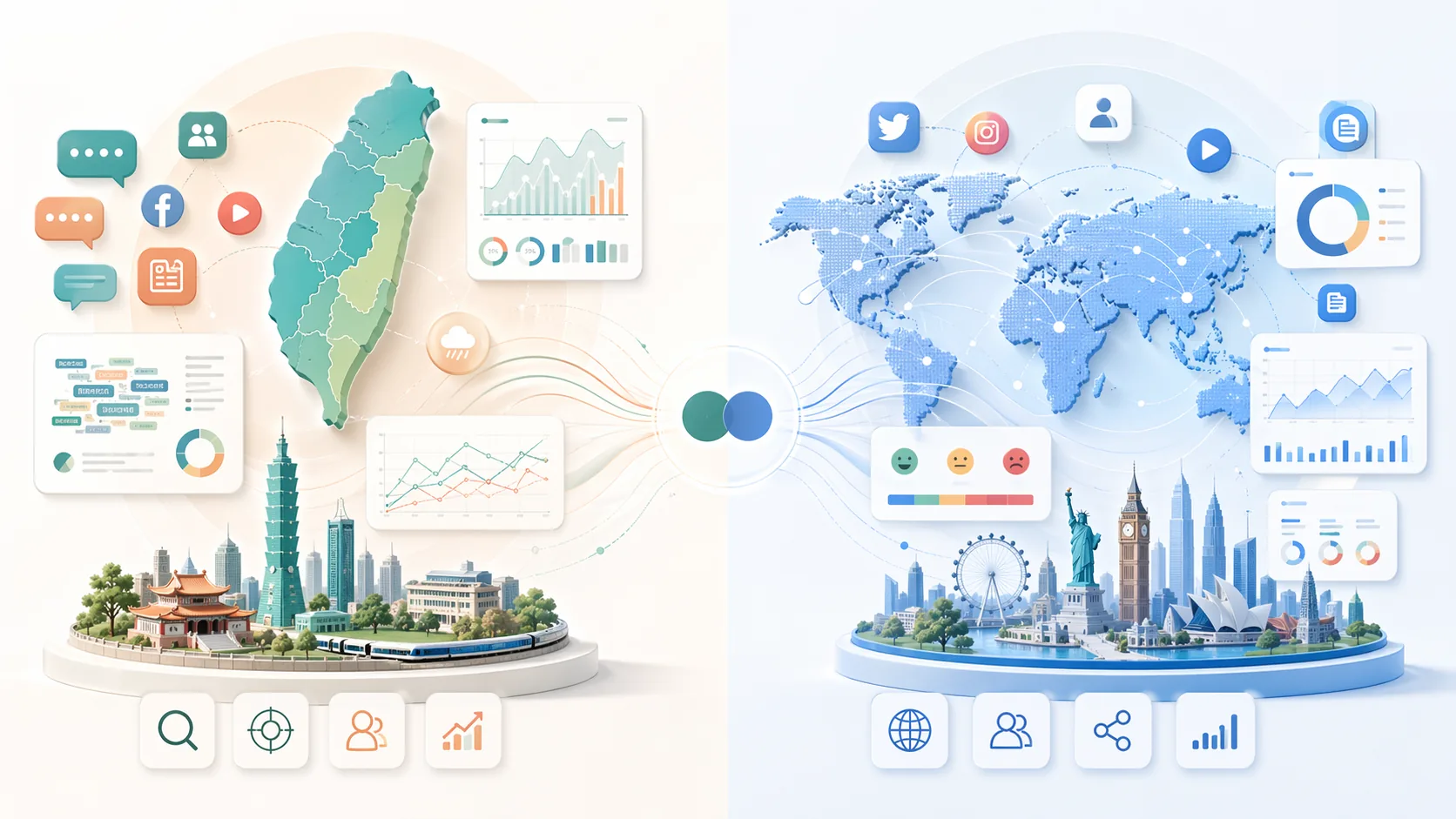 InfoMiner vs Brandwatch — Social Listening Platform Comparison資訊圖表配圖，呈現產品比較的重點概念