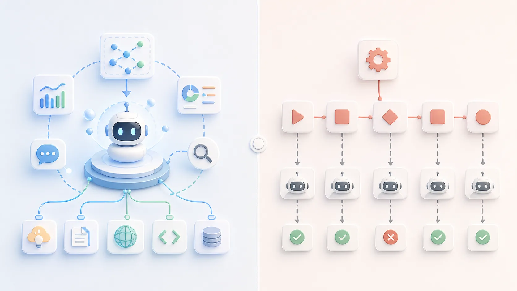 AI Agent vs RPA：新舊自動化技術完整比較，企業如何選型？資訊圖表配圖，呈現AI 知識中心的重點概念