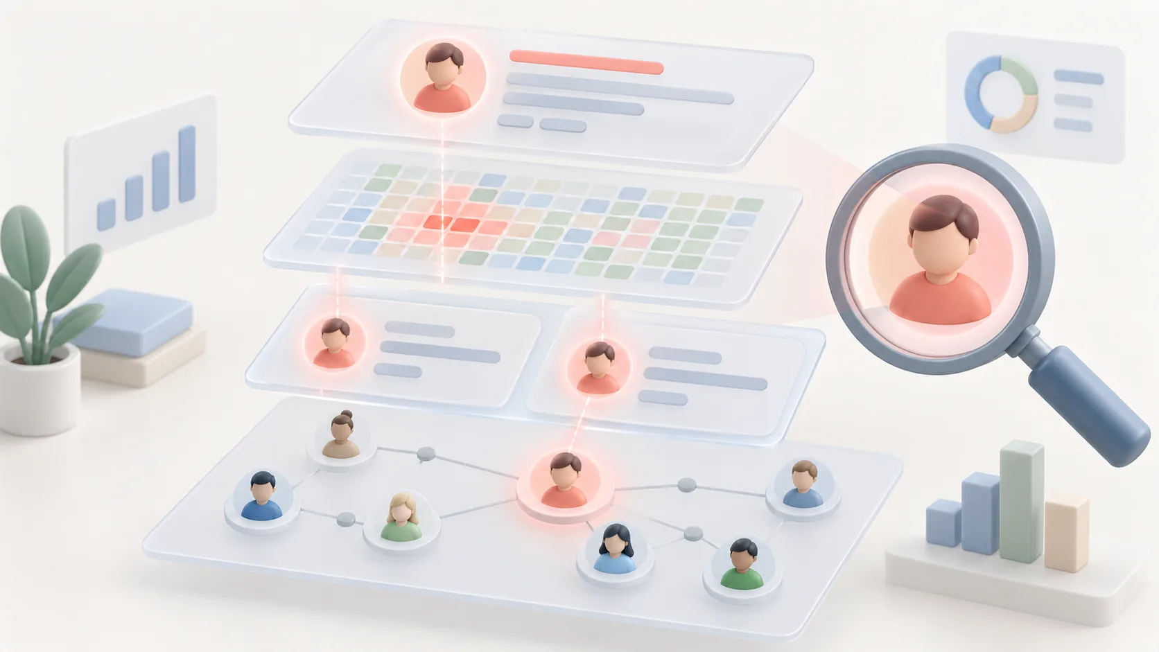 Infographic for Fake Account Detection: 4 Signal Layers and False Positives, illustrating key concepts from AI Knowledge Hub